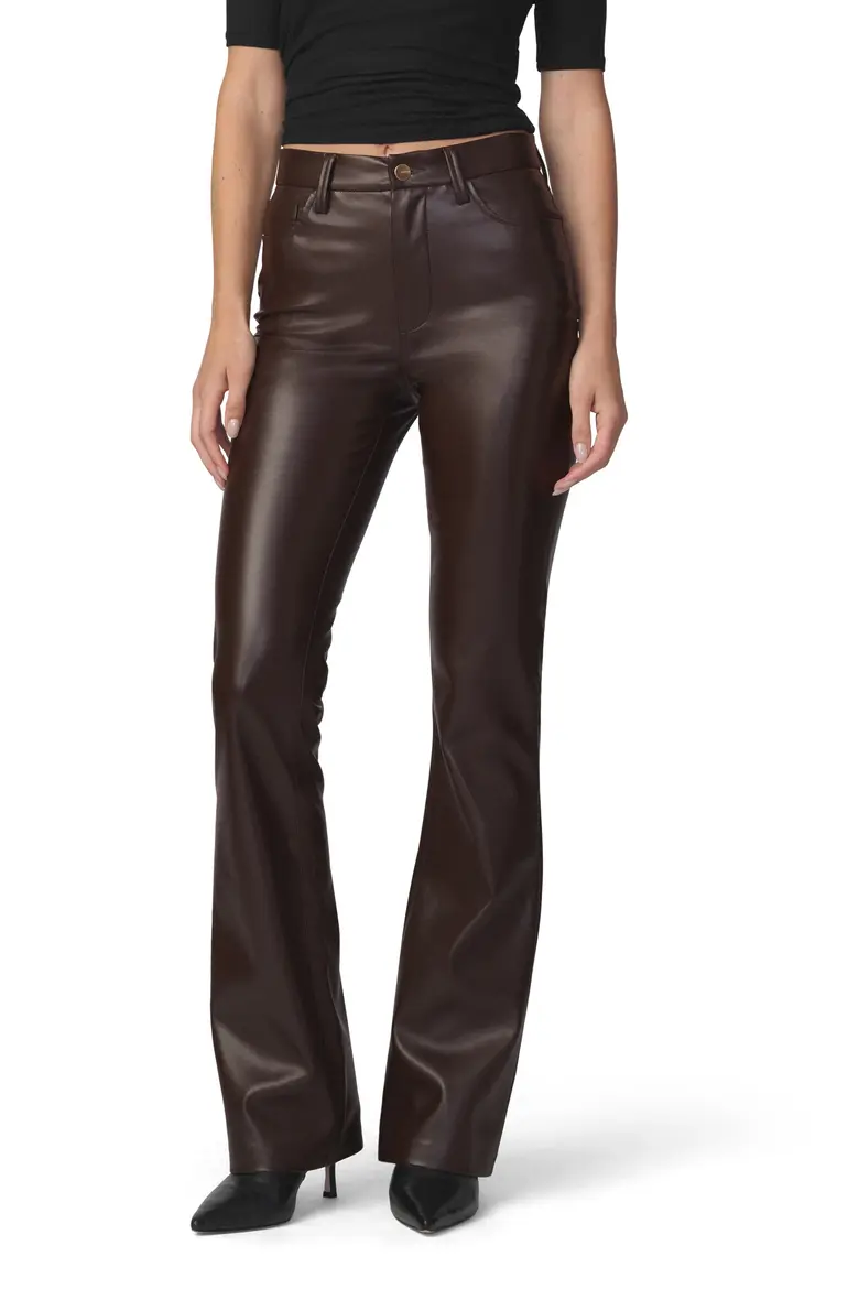 Dark Brown Leather Pants for Women – High Waisted Bootcut Dark Brown Leather Pants for Women – High Waisted Bootcut