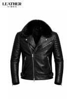 Fur Biker Jacket for Men