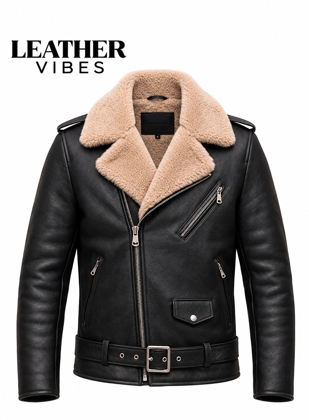 Leather Jacket with Fur Trim Men Leather Jacket with Fur Trim Men