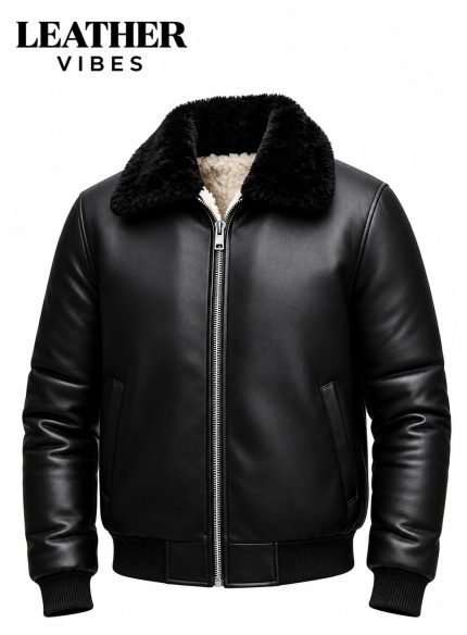 Leather and Fur Jacket for Men front