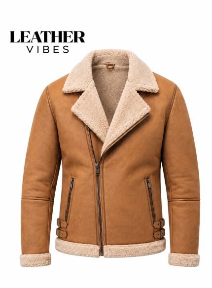 Men Shearling Jacket Tan