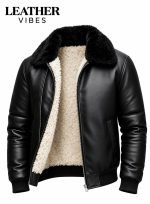 Men's Leather Jacket with Fur