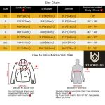Men's Shearling Coat Grey size chart