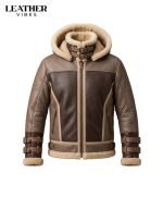 Men's Shearling Coat with Hood
