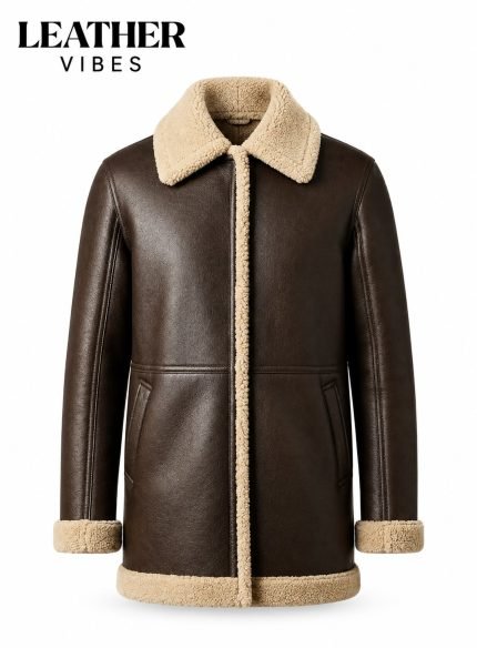 Shearling Coats for Men Brown