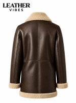 Shearling Coats for Men Brown back side