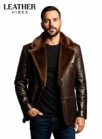 leather coat with shearling man