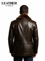 leather coat with shearling man back side