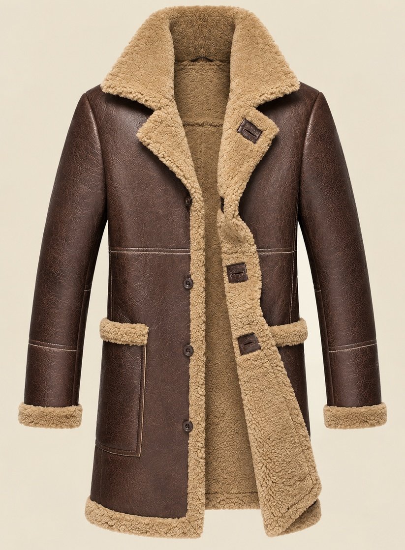 Brown Leather Overcoat for Men Brown Leather Overcoat for Men