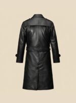 Classic Leather Overcoat for Men Back