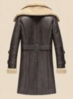 Genuine Leather Winter Coat Men back side