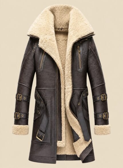 Genuine Leather Winter Coat Men