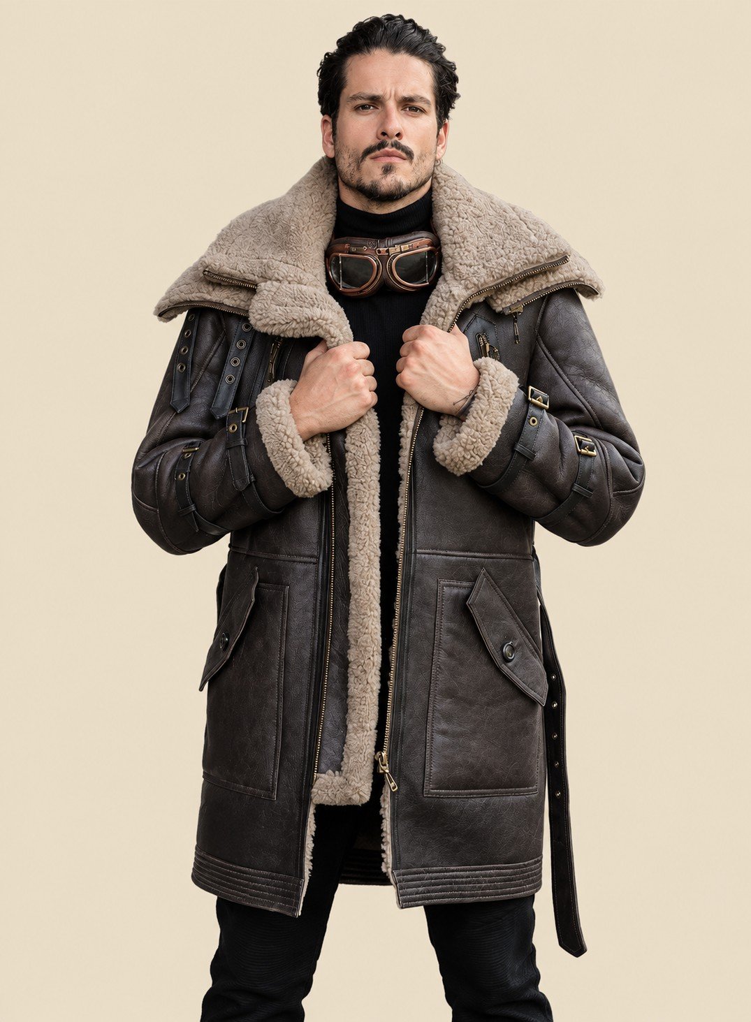 Leather Coat Jacket for Men Brown Leather Coat Jacket for Men Brown