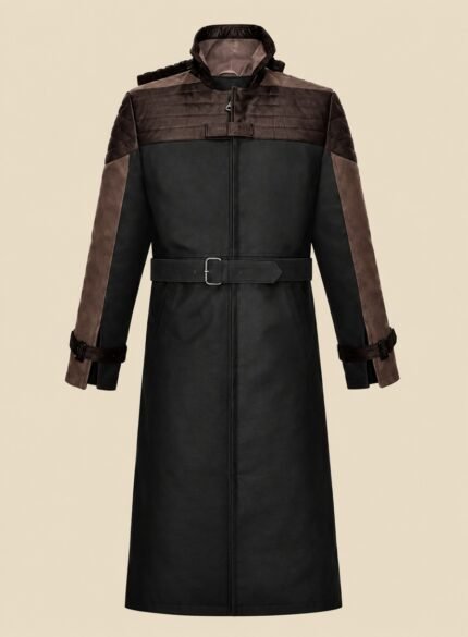 Leather Overcoat for Men Winter Front