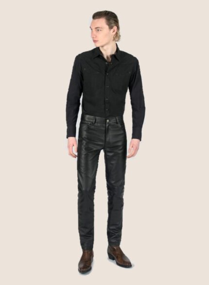 Straight To Hell Narrow Eddie Slim Fit Leather Pants
