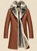 Vintage Leather Long Coat Men
