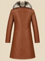 Vintage Leather Long Coat Men back
