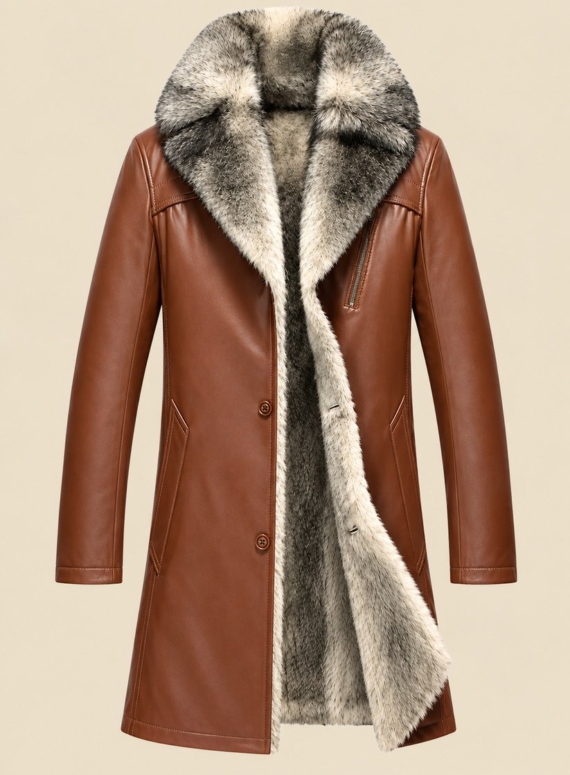 Vintage Leather Long Coat Men Vintage Leather Long Coat Men