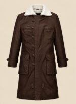Wax Finish Leather Long Coat Men