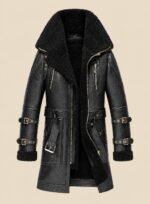 Winter Leather Long Coat for Men