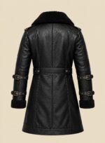 Winter Leather Long Coat for Men back